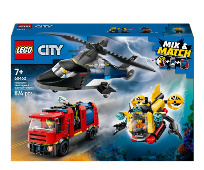 Klocki LEGO® LEGO City 60462 Śmigłowiec, wóz strażacki i łódź podwodna